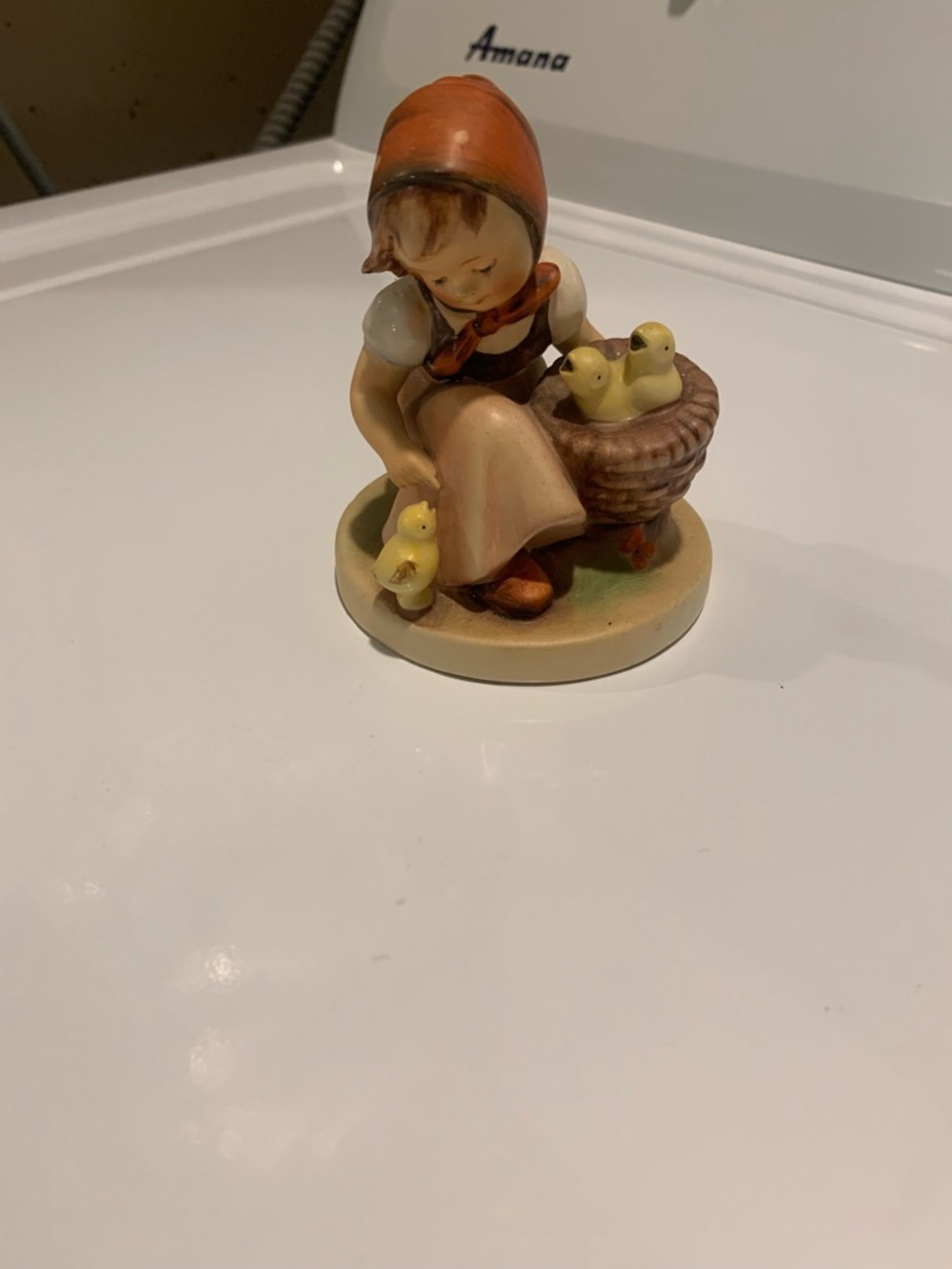 House decor Girl With a chicks in basket